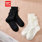 新款 IEF 爱依服袜子2026春季 日系甜美少女风蝴蝶结设计百搭长袜