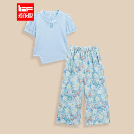 MINIIEF【爱依服童装】2025夏季新款韩系风时尚洋气女童上下套裤