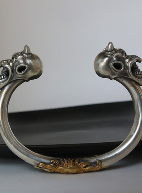 匠艺手工定制高山隆n2n noname 太阳纹双头老天使纯银手镯个性