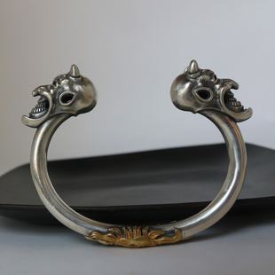 太阳纹双头老天使纯银手镯个性 匠艺手工定制高山隆n2n noname