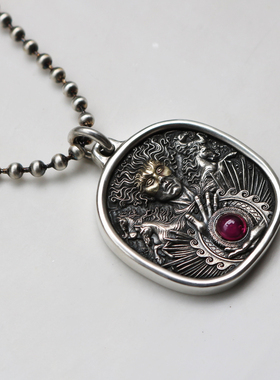 赫利俄斯男女纯银吊坠