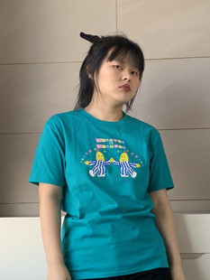 直筒版 男女同款 宽松 卡通可爱纯棉短袖 FUHUI芙惠