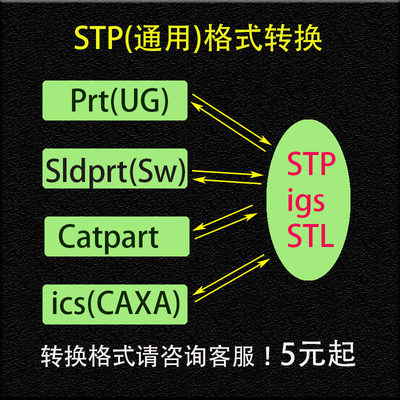 stp格式转换prt转sldprt降ug转solidworks高版本x-t转igs低stl