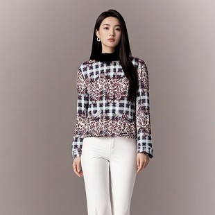 雪银狐品牌羽绒服羽绒内胆羽绒外套春秋冬女士毛领酒红豹点短款