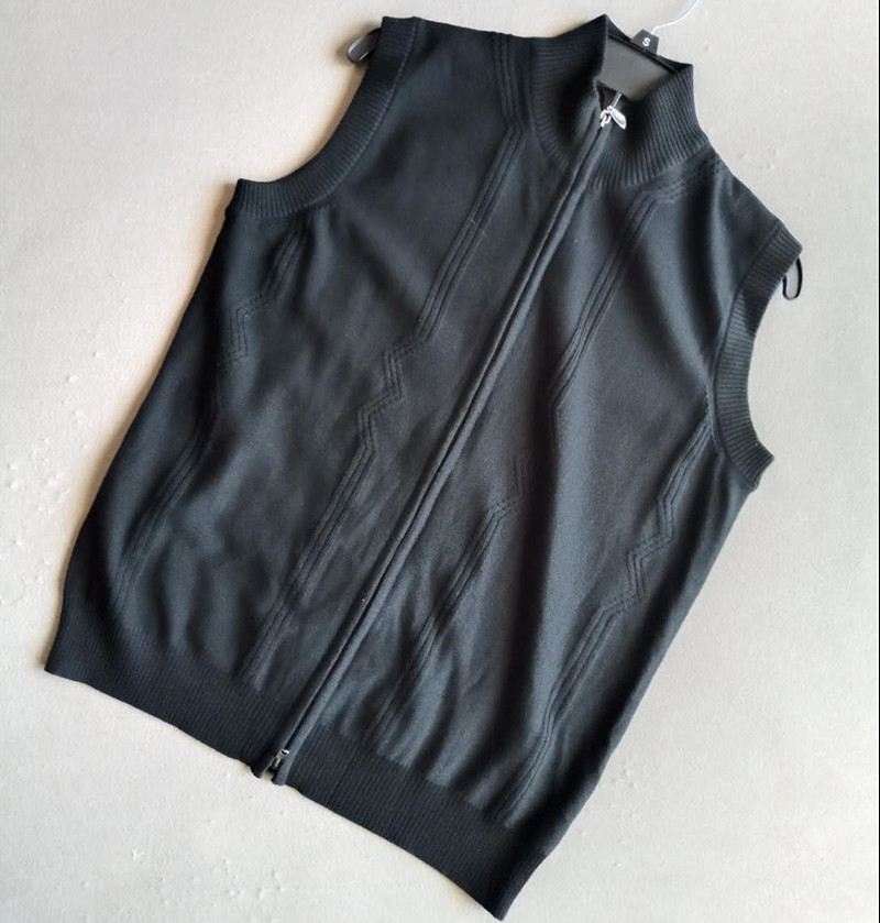 春秋季男士针织羊毛拉链开衫羊毛背心罗文收口