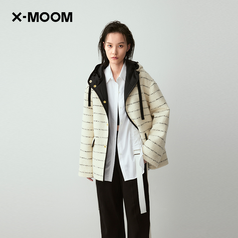 X-MOOM羊毛高级感慵懒风毛呢外套