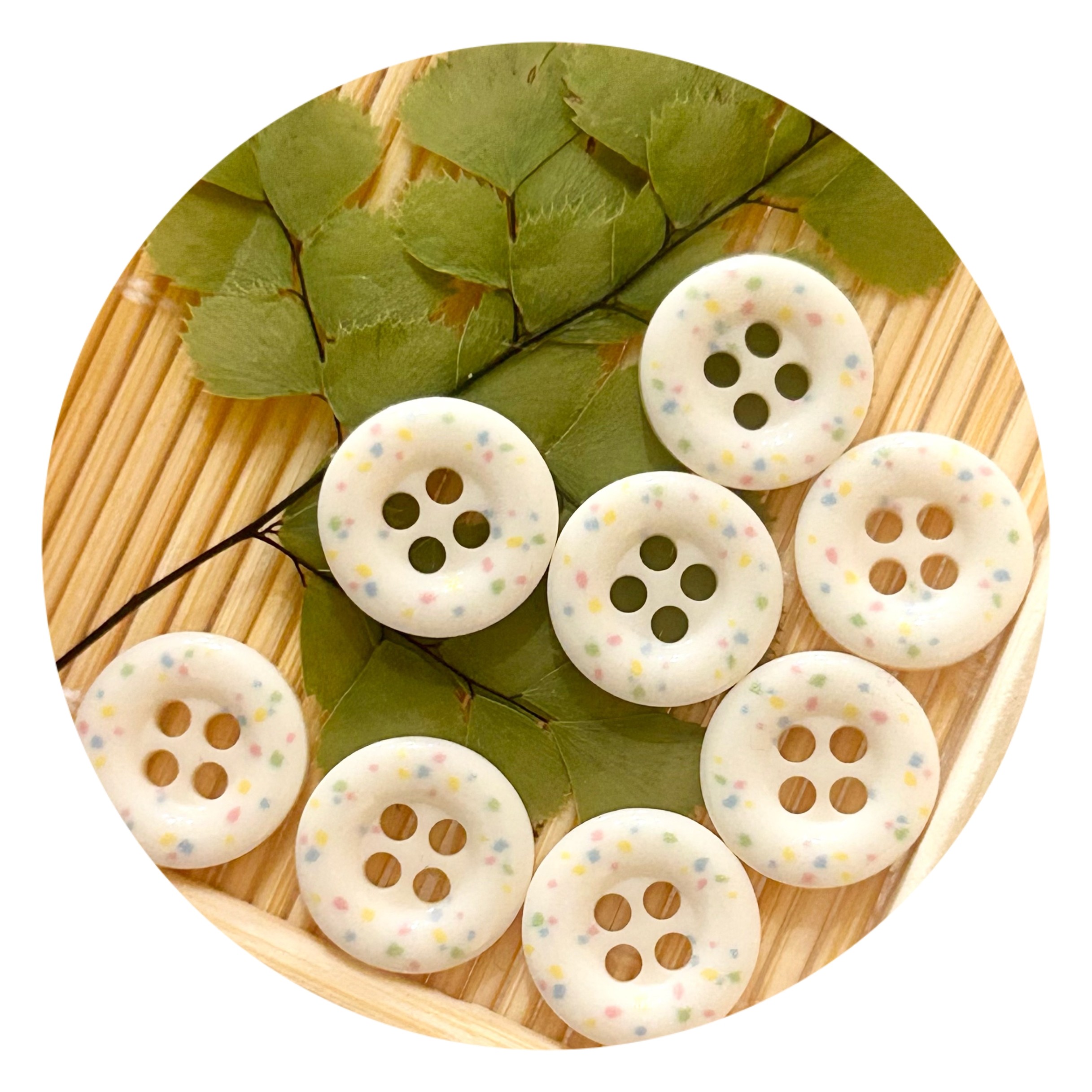【奶油彩色斑点扣】四孔树脂纽扣童装毛衣衬衫手工diy大肠圈材料
