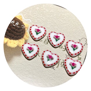 儿童花朵扣子可爱糖果色爱心圆形小纽扣毛衣外套简约彩色郁金香