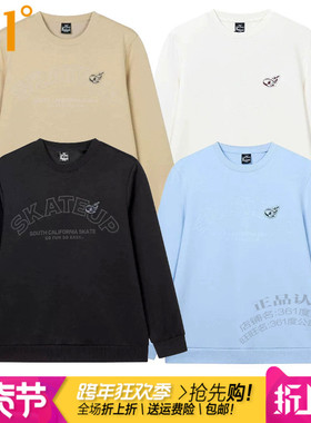 361度男装运动卫衣2025春季新款361圆领套头衫休闲透气上衣9004A