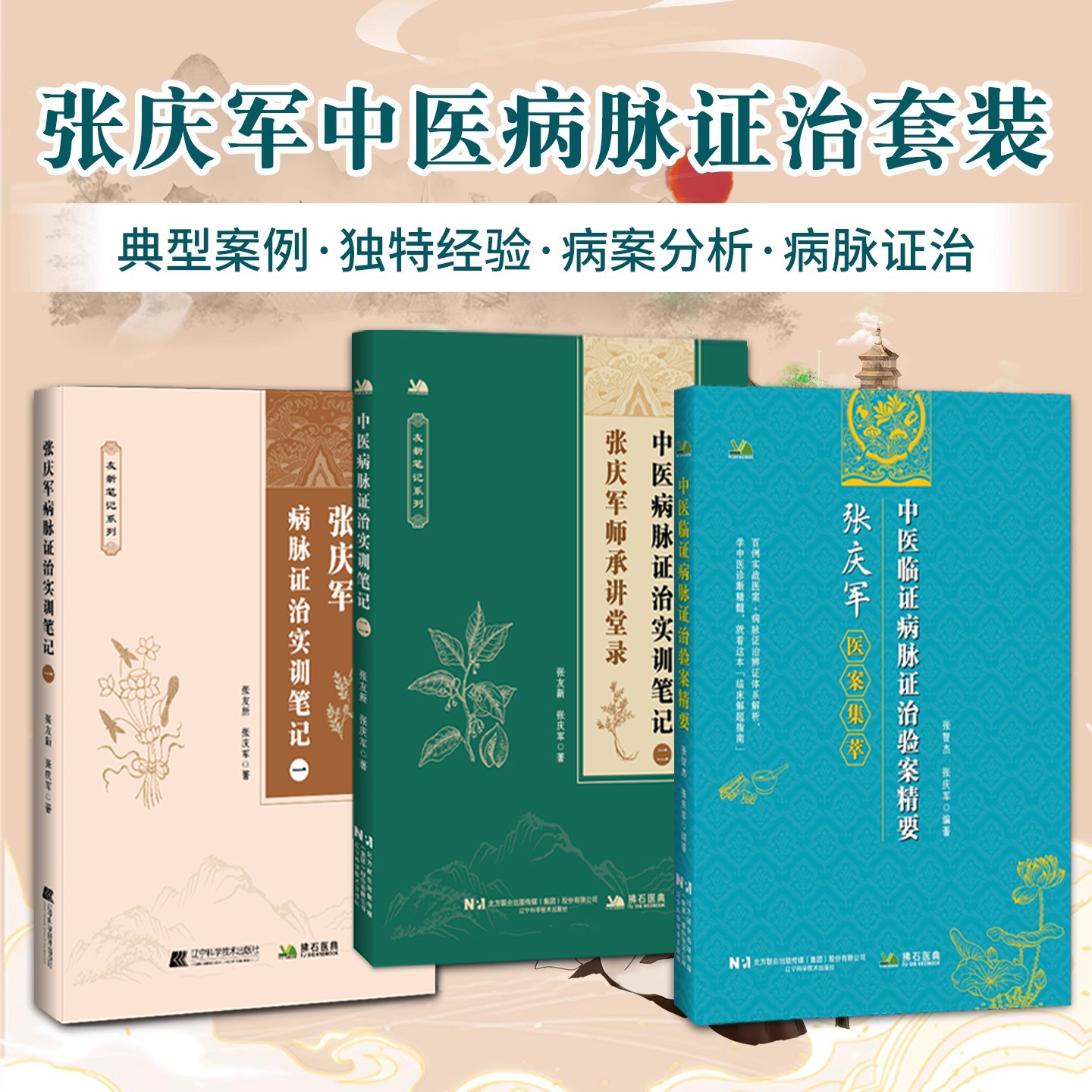 张庆军正版3本中医病脉证治实训笔记二+张庆军病脉证治实训笔记一+中医临证病脉证治验案精要张友新 偏瘫后遗症肝硬化窦性心动过缓