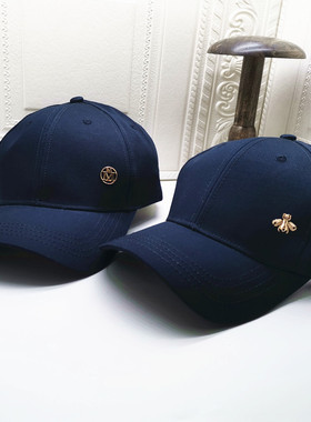 新品大头围棉M休闲韩版男藏青色户外遮阳帽63厘米圆顶大号棒球帽