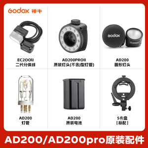 【配件集合】神牛AD200proII/AD200外拍灯专用配件锂电池/充电器/柔光球/锥型柔光箱/反光罩/灯头/滤色片合集