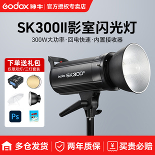 godox神牛SK300II二代摄影灯300w摄影棚补光灯闪光灯柔光灯内置X1系统