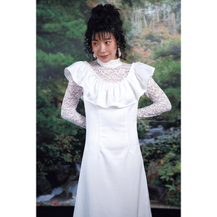 南君原创复古 小众设计vintage婚纱昭和复古风蕾丝连衣裙婚纱礼服