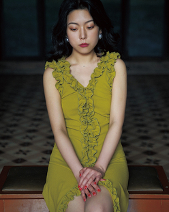 夏 中长裙连衣裙2023新款 南君「绿饵」 港风复古绿色木耳边无袖