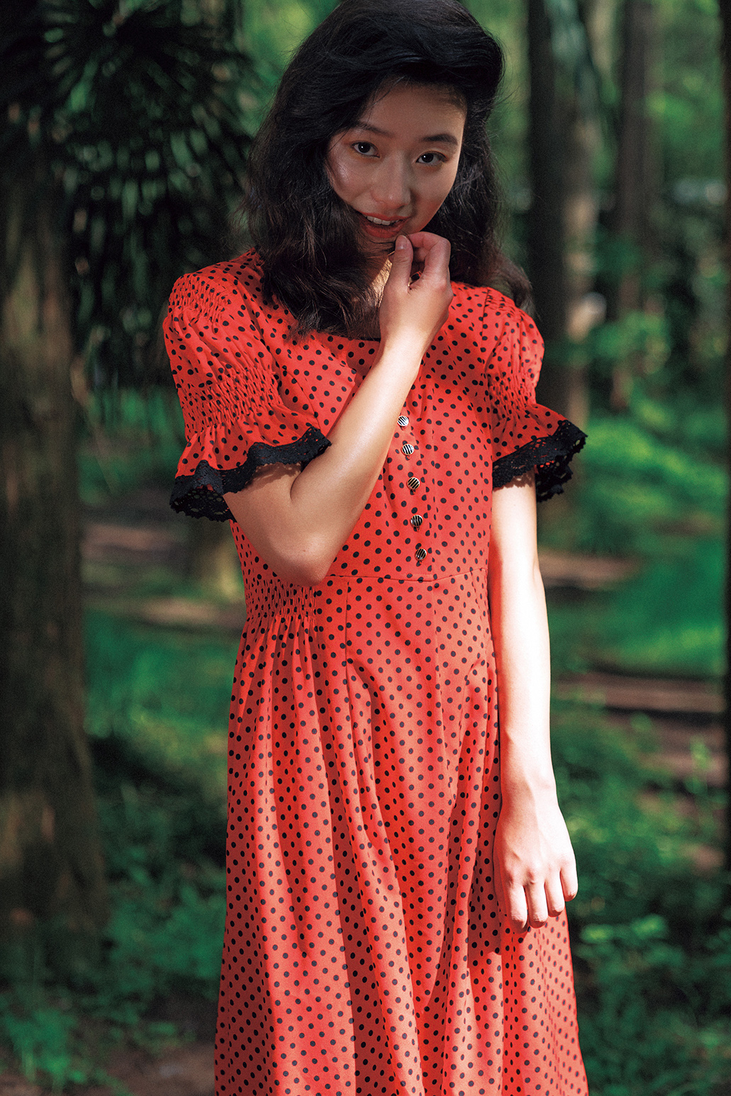 南君原创红场制造港风复古vintage昭和洋装短袖连衣裙女2021夏新