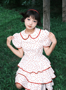 南君「少女来信」娃娃领港式甜美蛋糕连衣裙日系今年流行蓬蓬裙