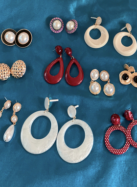 2件包邮／南君掌柜推荐vintage风格古董耳饰耳钉耳夹港风复古