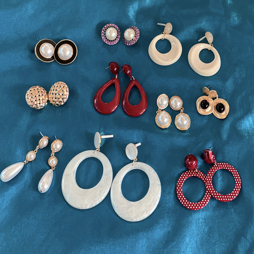vintage港风复古中古风格耳饰