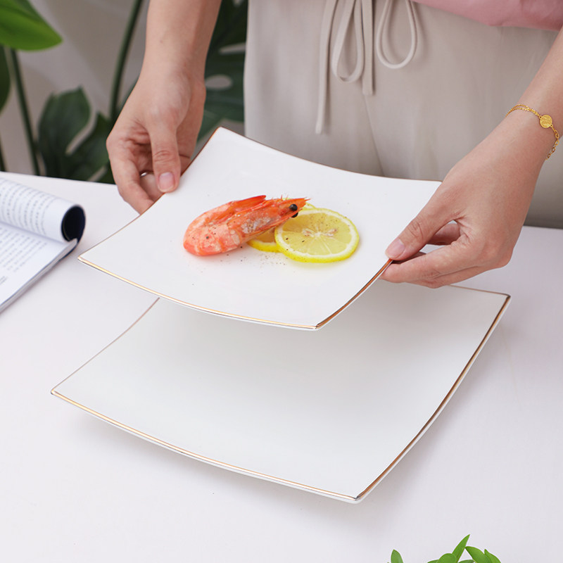 欧式金边陶瓷盘子牛排盘西餐盘平盘浅盘菜盘碟子意面盘点心蛋糕盘,餐饮具,盘,淘宝优惠券,粉丝福利购,淘宝优惠卷