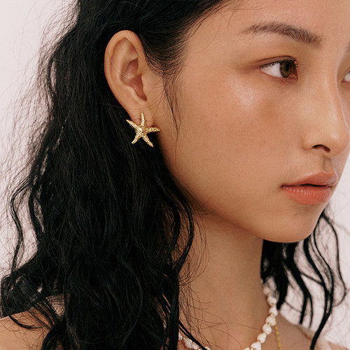 A Ray Of Sunlight设计师款海星耳钉海星戒指度假风高级百搭饰品