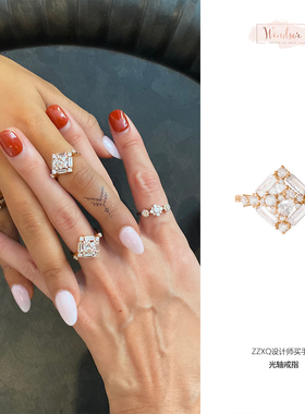 LHWINDSOR原创设计温莎珠宝光轴戒指可调节菱形原创设计高级欧美