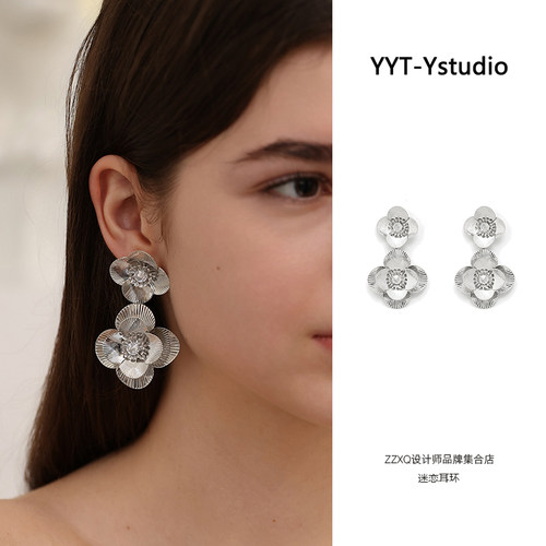 YYT-Ystudio【博主同款】迷恋耳环花朵轻奢高级小众设计复古耳饰