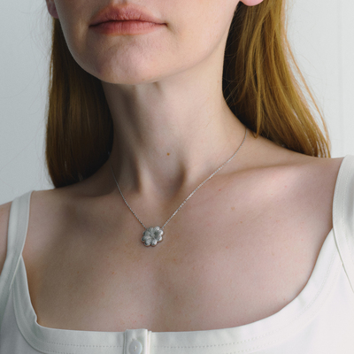 CINNLER“梦境浮菊”高级感小众拉丝雏菊925银项链轻奢气质锁骨链