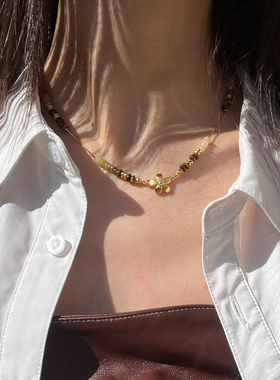 TONETALE/洞天 满天星项链轻奢高级设计花吊坠虎眼石 小众高级感