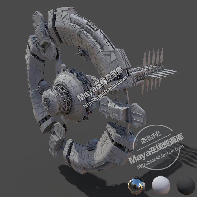 maya 模型 三维素材 机械模型 飞船 模型比较细