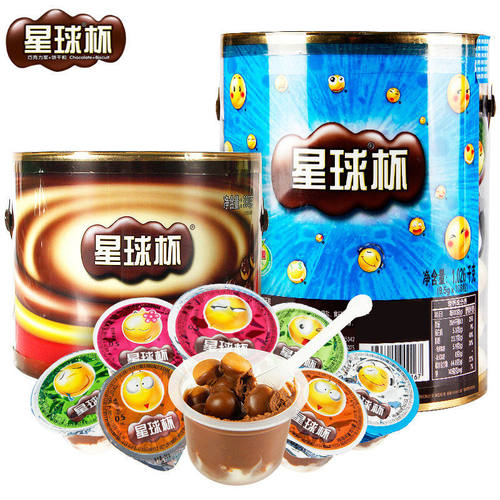 甜甜乐星球杯桶装大杯巧克力饼干