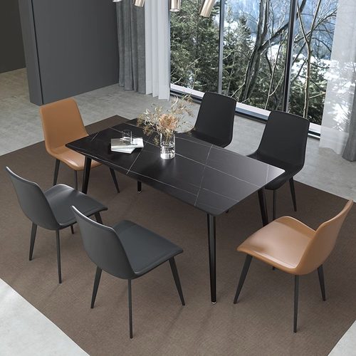 简约现代岩板石餐桌轻奢