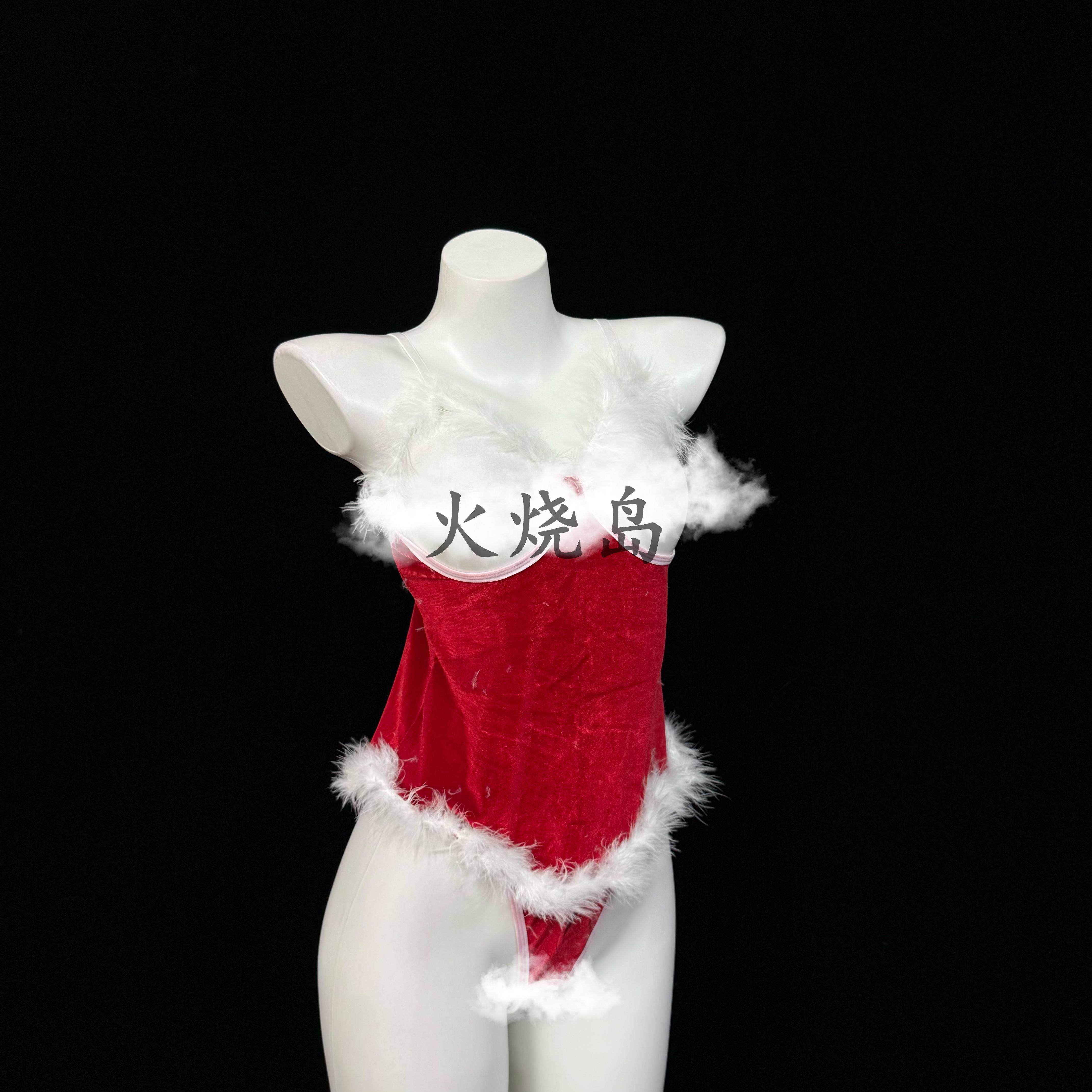 【盒装发货】火烧岛 性感圣诞毛绒连体衣