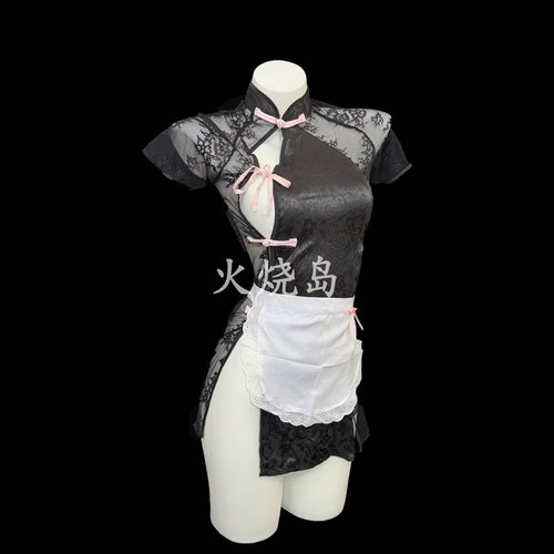 性感蕾丝半镂空旗袍女仆套装