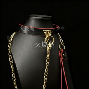 【盒装发货】火烧岛 皮革项圈牵引绳高级感K9项链