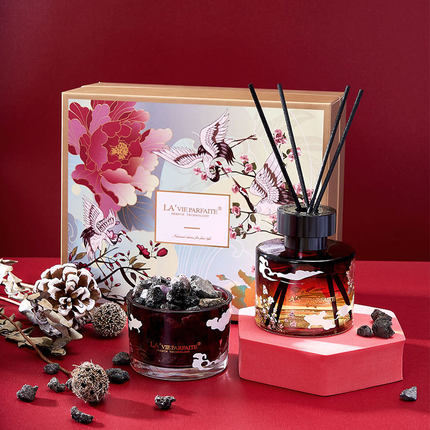 香薰摆件高级水晶扩香石无火香薰精油套装室内石持久家用持久留香