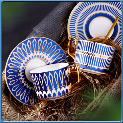 诺轩炫金陶瓷咖啡杯金边欧式英式英伦咖啡杯下午茶杯子茶杯带碟勺