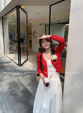 时髦攻略~时尚薄款针织开衫长袖防晒透气百搭上衣