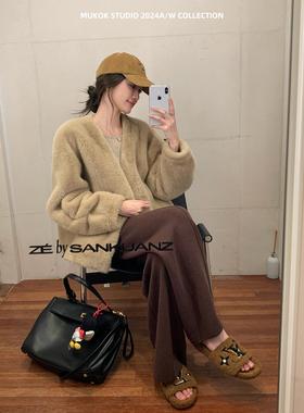 过冬神裤~慵懒舒适休闲针织裤高腰显瘦垂感阔腿拖地裤