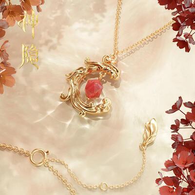 《神隐》凤隐火凰玉项链小众原创设计轻奢ins时尚精致百搭送女友