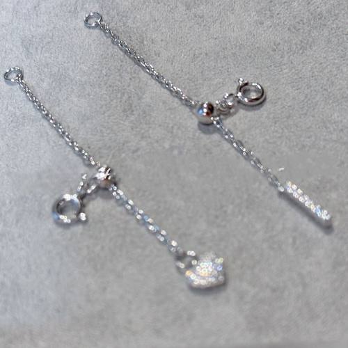 新开爱心棍棍尾链抽拉式延长链扣银色巨厚电镀工艺diy百搭加长链