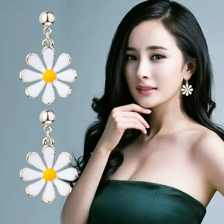 韩国时尚耳坠女耳环纯银花朵