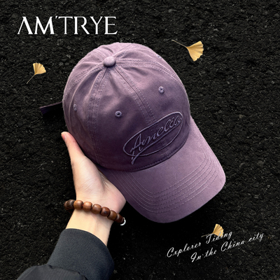 字母刺绣显脸小宽檐鸭舌帽男款