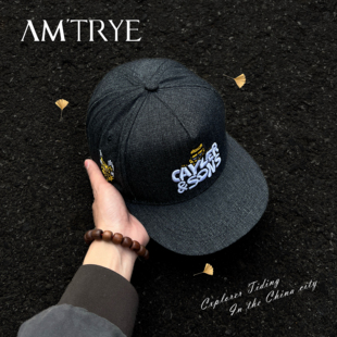 AMTRYE 美式复古嘻哈平沿帽子男女街舞棒球帽时尚防晒遮阳青年帽