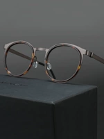 Мудюань Цзянвен те же очки рама зеркала рамка мужчина 瑁 Цвет ретро литературный ультра -светлый чистый титановый круглый рам