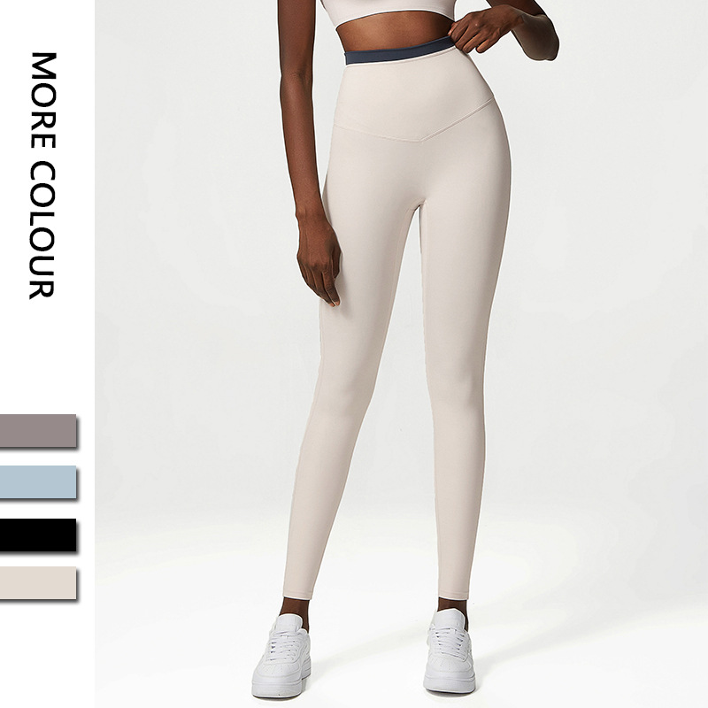 裸感高腰瑜伽紧身裤弹力
