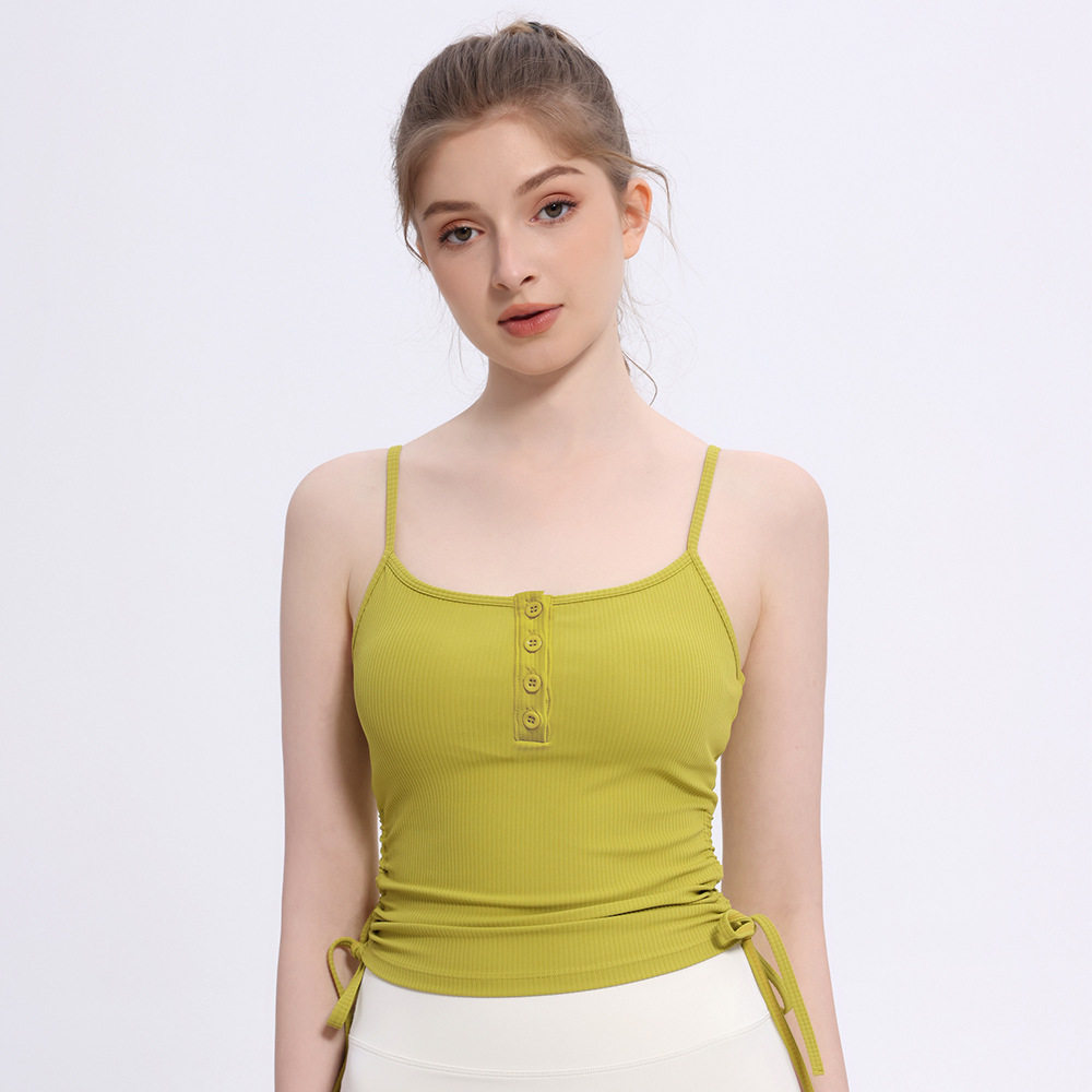 运动内衣女瑜伽服背心带胸垫一体杯跑步训练防震美背吊带健身