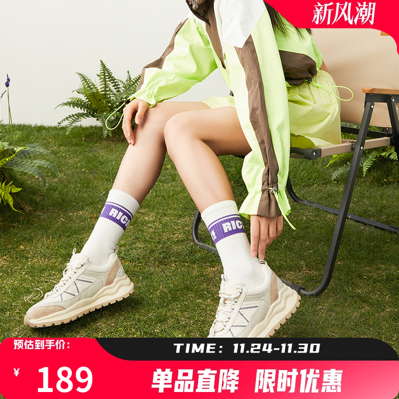 康奈复古百搭阿甘鞋女鞋秋季百搭厚底休闲鞋子女士旅游鞋