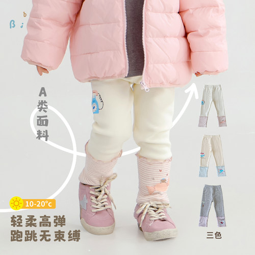 女童保暖韩版印花打底裤