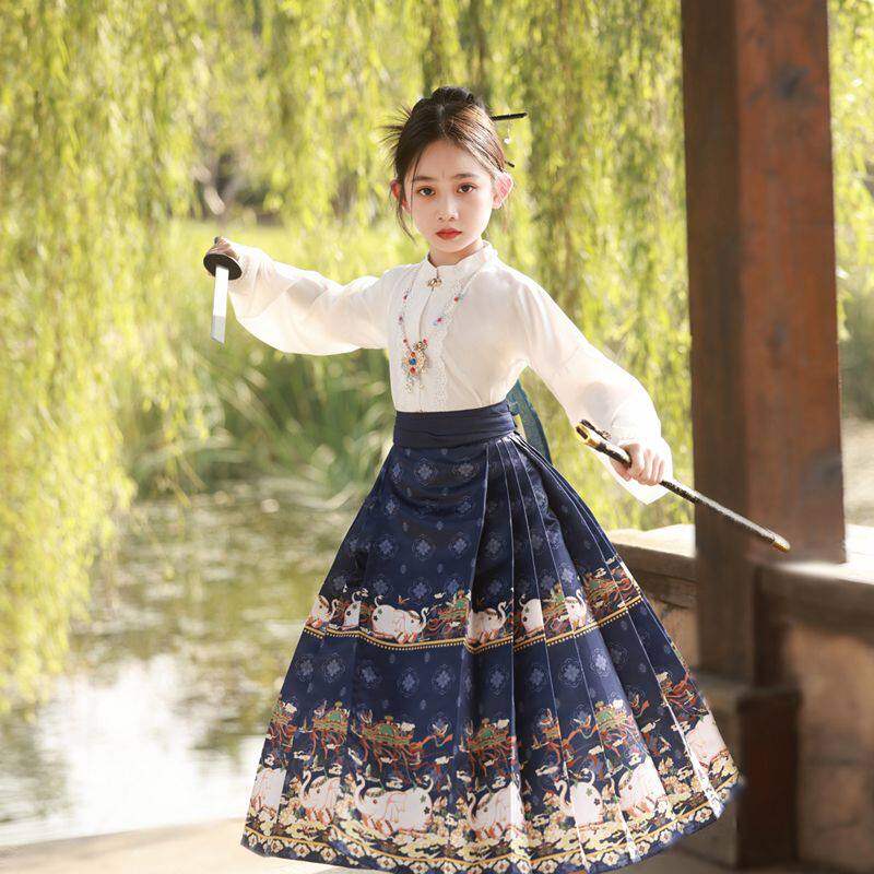 中国风明制儿童古装马面裙夏款学汉服